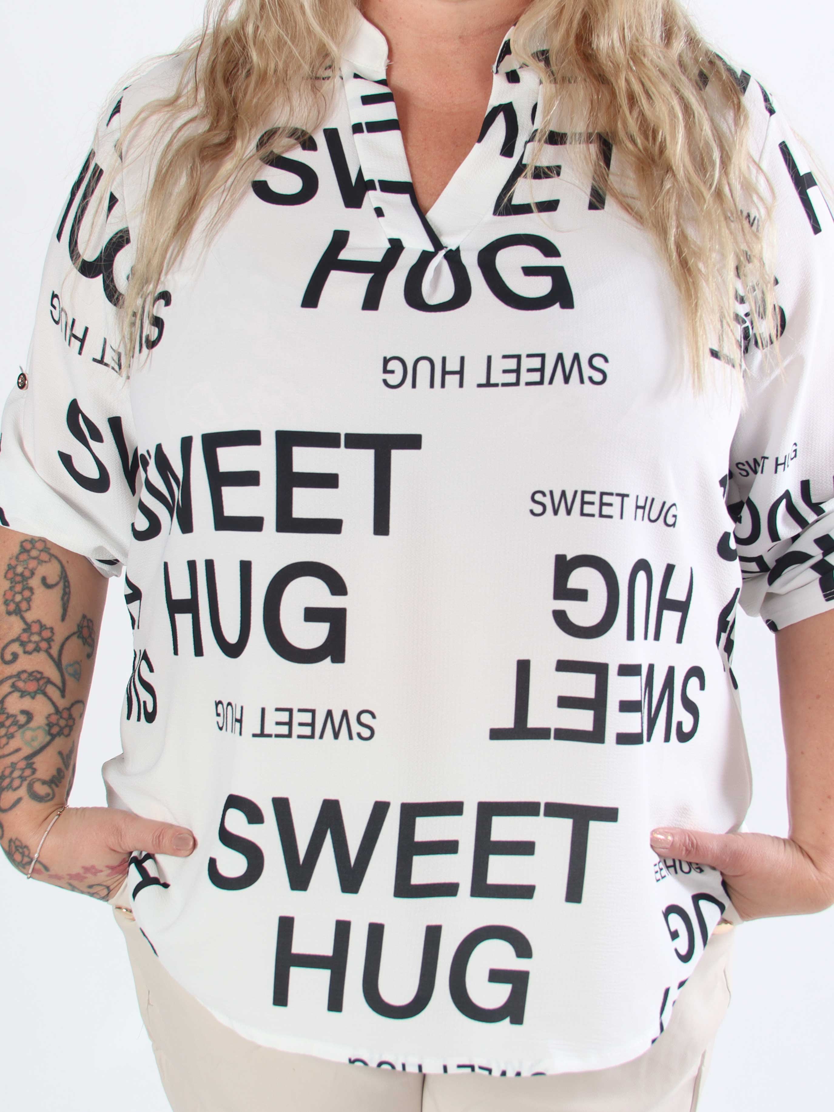 Vanesa Graphic - Söt tunika i viskos i plusstorlek med text